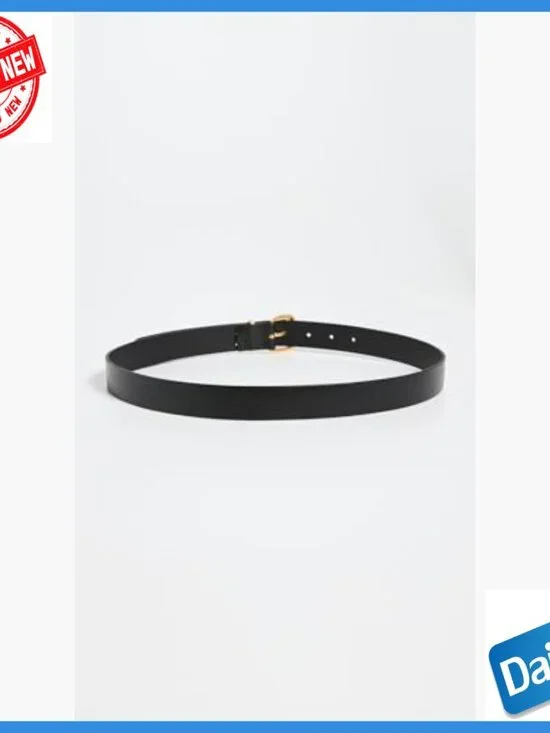 Large Leather Belt with Gold Buckle, Classic Fit for Women - Picture 3 of 4